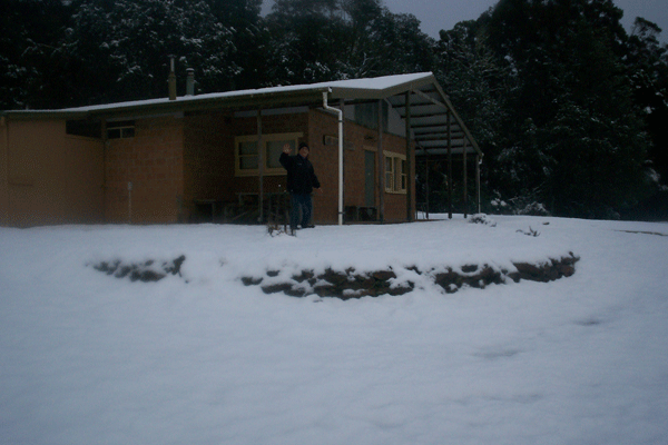 Snow from Front of Building